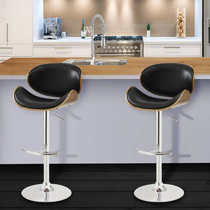 <span class=keywords><strong>Chaise</strong></span> de bar <span class=keywords><strong>haute</strong></span> de <span class=keywords><strong>cuisine</strong></span> pivotante à hauteur de comptoir de siège en bois Offre Spéciale moderne nouveau design - Product Image 2