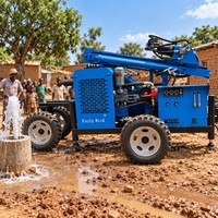 Machine de forage de puits d'eau à utilisation facile, machine de forage de forages aquatiques, machine de forage d'eau 100m 200m 300m CE ISO