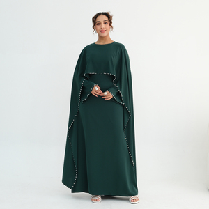 MEXIZO 2026 <span class=keywords><strong>Grossiste</strong></span> Robe Abaya Musulmane Moderne de Luxe Style Aïd, Modèle Cape avec Bordure Perlée pour Usage Quotidien - Product Image 5