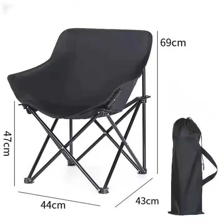 Cadeira dobrável para acampamento ao ar livre em forma de lua, cadeira leve dobrável para praia, piquenique e jardim, cadeira dobrável de acampamento de alta qualidade