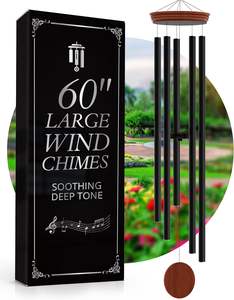 外のディープトーンのための60インチの特大風チャイム-なだめるような風チャイム屋外のユニークな、外のための大きな巨大な長い風のチャイム - Product Image 5