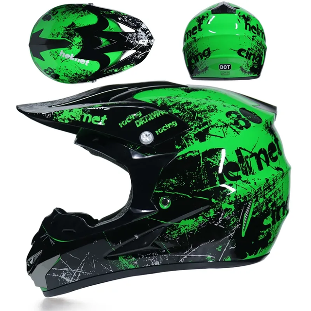New Zoom-Lon ABS Motocross Off-Road Helmet for Dirt Bike ATV Racing-High Impact Resistance Quick Release Closure All Seasons DOT