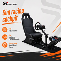 Cockpit de simulateur de course pliable réglable en acier GY013 pour Playstation, siège baquet de jeu de course