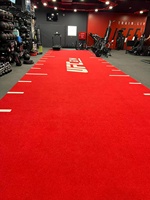 Roter Gym-Schlitten Sportrasen Teppich Bodenbelag