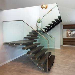 Scala a Scomparsa in Legno di Noce per Interni, Design Fluttuante e Lineare con Struttura in Acciaio per Sicurezza - Product Image 3