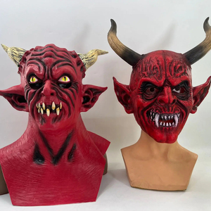 Máscara De Toro Negro De Halloween Con