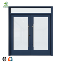 Topbright Portes d'entrée commerciales personnalisées Cadre en aluminium coupe-vent pivotant Portes d'entrée de magasin en verre pour les entreprises