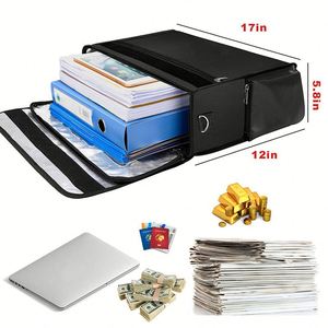 CUSTOM Large 17x12x5.8 Inches Fireproof Document Money Bag Water Resistant Folder Safe Bag Filing Products - Product Image 2