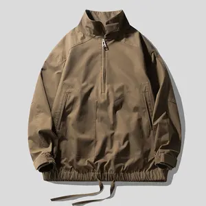 Custom ODM Work Twill Fabric Pockets Utility Cargo estilo japonês American Vintage Brown Men's Punching Jacket Workwear Jacket