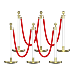 Set di Pali Divisori per Controllo Folla in Acciaio Inox con Tubi Multicolore per Uso Esterno - Product Image 4