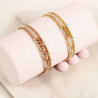 Sapphire — bijoux fantaisie à trois perles superposées pour femmes, Bracelet multi-cercles, personnalisé, Code Braille