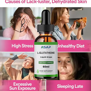 Suplementos líquidos para blanquear la piel con L-glutatión con vitamina C, gotas liposomales reducidas, líquido oral, grado alimenticio, certificado Halal - Product Image 2