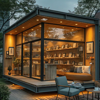 Kiosque mobile de luxe en conteneur de 40 pieds à 2 étages pour bar et café, à montage rapide, magasin alimentaire portable, maison préfabriquée modulaire compacte
