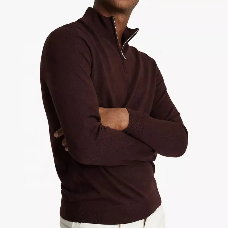 WJH – pull en laine mérinos à manches longues pour homme, style décontracté, avec Logo personnalisé