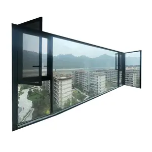 Modern American Anti-theft House Window Design Bedroom Double Glazed Aluminum Casement Windows