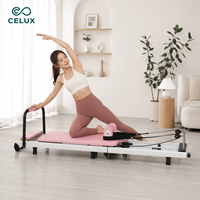 Nouvelle conception, machine de Pilates pliable portable en acier au carbone gris rose, de haute qualité, durable, pour la maison, le studio et la remise en forme