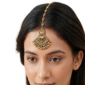 Charming Premium Quality Brass Gold Plated Antique Polki Mangtikka <b>Hair</b> <b>Accessory</b> For Wedding Wear Collection - Product Image 2