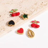 Schattig design roestvrijstalen fruit hart mode hangers & bedels kersen bedel voor sieraden meisjes ketting maken