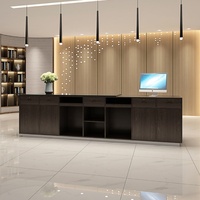 Bureau de réception haut de gamme de style européen en MDF avec rangement pour entreprises, salons de beauté, magasins de vêtements et comptoirs de bar