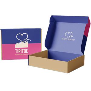 Petites boîtes d'emballage personnalisées en carton ondulé noir recyclable pour chaussures, vêtements, envois postaux, boîtes d'expédition personnalisées - Product Image 4