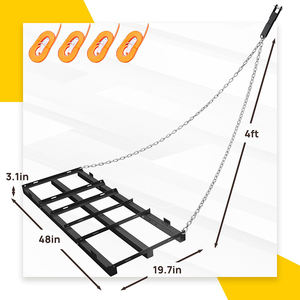 JH-Mech 드라이브웨이 드래그 해로우 48 X 19.7 인치 4피트 조절 가능한 폭 블랙 스틸 견인형 드래그 해로우 (자갈용) - Product Image 2