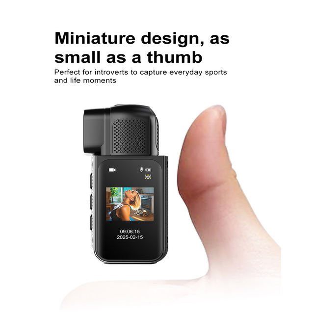 2026 New S80 Flat Lens Thumb Camera 2.7K Wearable Mini Action Camera OEM Factory