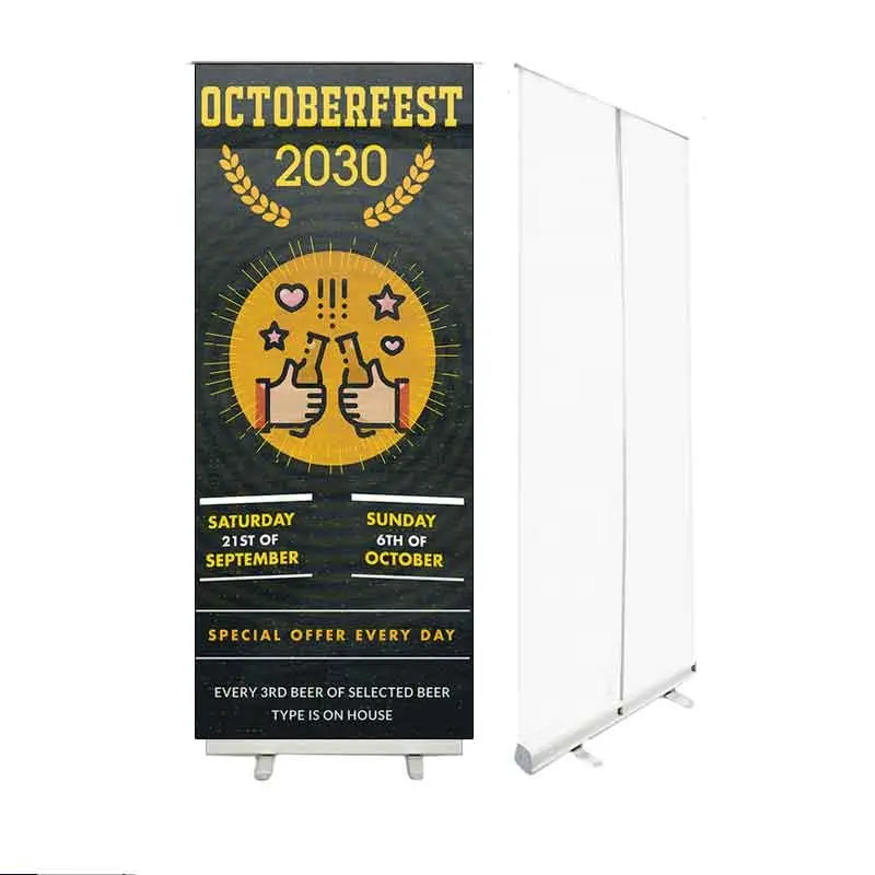 Groothandel Herbruikbare Display Stand Roll Up Pull Up Banner Stand Achtergrond Draagbare Flex Banner Voor Reclame