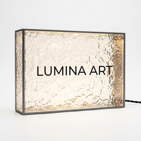 Enseignes lumineuses LED personnalisées en acrylique à effet d'ondulation d'eau, lettres lumineuses à texture de verre martelé pour la décoration murale d'hôtels, bars, magasins et maisons