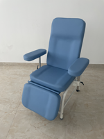 Chaise pliante ergonomique en acier pour don de sang avec angle de réglage du ressort à gaz pour clinique et hôpital