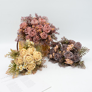 Bouquet de roses artificielles Dongchen Crafts 30cm-100cm, fleurs en soie, arrangement décoratif pour salon et salle à manger - Product Image 4