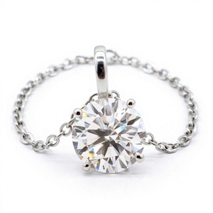 Colgante de Diamante Cultivado en Laboratorio de 2 Quilates, Plata de Ley 925, Chapado en Oro, Corte Brillante Redondo, Joyería para Mujer, Regalo de Aniversario - Product Image 4