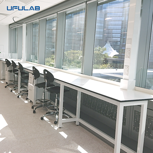 Table de laboratoire de physique moderne pour écoles et hôpitaux avec plateau en acier laminé à froid et dessus en résine époxy, modèle UTEC UWB1, certifiée ISO - Product Image 3