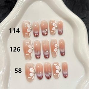 Diseño de <span class=keywords><strong>Uñas</strong></span> Postizas de Lujo Reutilizables con Estampado, Colección 1-100, <span class=keywords><strong>Uñas</strong></span> Acrílicas <span class=keywords><strong>Cortas</strong></span> Personalizadas, <span class=keywords><strong>Uñas</strong></span> Artificiales para Mujer - Product Image 4