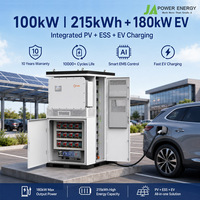 Station de recharge pour véhicules électriques JApower 180KW intégrée à la batterie, tout-en-un, stockage d'énergie 100KW 215KWH avec onduleur hybride Solis
