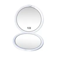 평면 및 10X 확대 휴대용 작은 라운드 여행 거울 접는 확대 거울과 핫 세일 포켓 거울