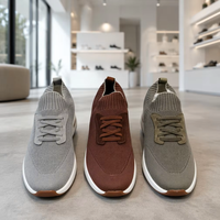 Chaussures respirantes pour hommes, style chaussette, à enfiler, en tricot, avec empeigne à œillets, semelle intermédiaire blanche, logo personnalisé, OEM