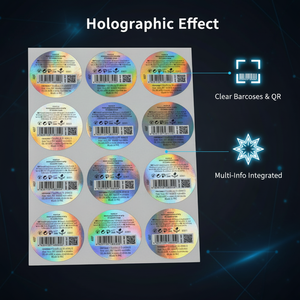 Pegatinas holográficas personalizadas impresas con láser, con códigos QR y capas resistentes a los arañazos para la protección contra la falsificación de cosméticos. - Product Image 2