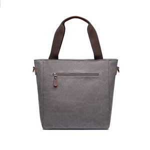 Sac fourre-tout en toile OEM ODM 30X12X31CM avec fermeture éclair, imperméable, couleur unie, mode, pour le quotidien, les voyages, les courses, sac à bandoulière pour femmes - Product Image 4