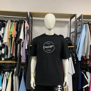 เสื้อยืดโอเวอร์ไซส์สำหรับผู้ชาย350ก. เสื้อโชว์ไหล่คอเสื้อเข้ารูปเสื้อผ้าแนวสตรีทแวร์ผ้าฝ้ายเฮฟวี่เวทสไตล์ลำลอง - Product Image 6