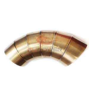 Codo de corte de pastel de titanio de 4 "y 1,0mm, Radio 1.5D, curvas de corte de pastel quemado dorado de 90 grados para sistema de tubo de escape - Product Image 2