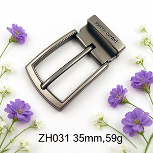 Boucle à ardillon en alliage de zinc plaqué, cadre arrondi, 35 mm, avec clip, pour la fabrication de ceintures en cuir formelles pour homme - Product Image 4