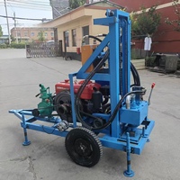 Nouvelle plateforme de forage de puits d'eau mobile sur roues, alimentée au diesel, 25 CV, avec une profondeur de forage maximale de 150 m