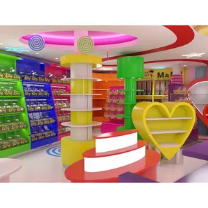 ナッツディスプレイスタンド/小売店デザインのためのベストセラーの綿菓子ブースSuger小売キオスクSweet Candy Showcase for Sale