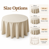 Nappe ronde en polyester unie tissée pour mariage, banquet, hôtel, restaurant – Taille personnalisée