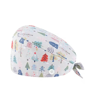 Bonnets chirurgicaux dentaires doublés satin avec boutons, imprimés motifs de dessins animés, pour infirmières, respirants, pour le personnel médical et les salons de beauté - Product Image 4