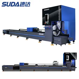 SUDA Laser pemotong pipa baja tahan karat otomatis Cnc praktis ekonomis untuk dijual 1000w 2000w 6m logam disediakan