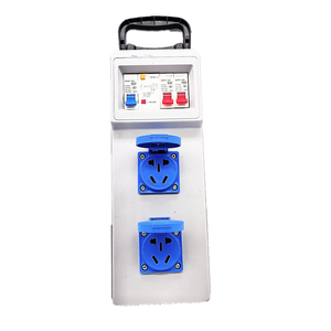 Caja de enchufes exterior impermeable gris de 2 módulos DZ47 C63 MCB con tapa abatible, enchufes dobles de 5 pines, caja de enchufes portátil - Product Image 5