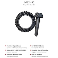 Kit d'engrenages différentiels et pignon de roue motrice arrière robuste HF pour GAZ 4x4, rapports 4.11, 4.625, 5.125, 5.285, tout-terrain