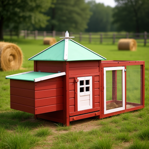 Gallinero de madera maciza de abeto con nido 74.8x28.3x40.2 Rojo Jaula para gallinas - Product Image 2