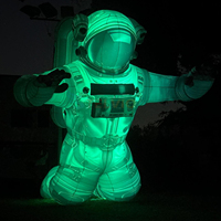 Costume de ballon d'astronaute géant gonflable de 4 m pour usage extérieur, modèle d'astronaute LED, personnage de dessin animé gonflable, mascotte